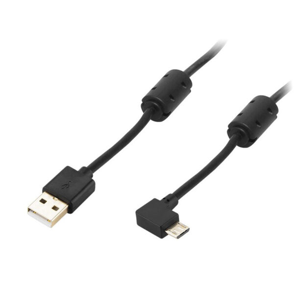 Καλώδιο USB A σε microUSB Γωνία 1m Μαύρο