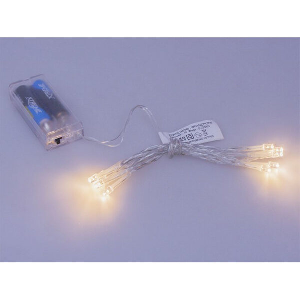 Χριστουγεννιάτικα LED 10x με Μπαταρίες - Θερμό Λευκό
