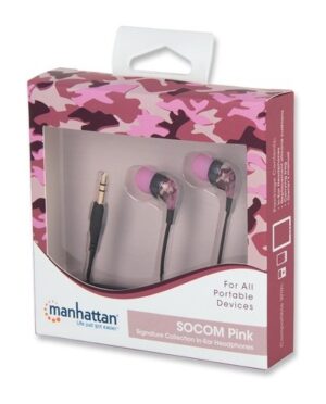 Manhattan ακουστικά in-ear με απομόνωση θορύβου ροζ