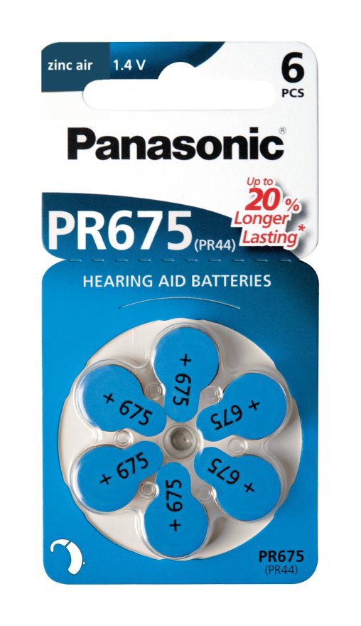 Panasonic PR675 μπαταρίες Zinc Air 1,4V 6τμχ