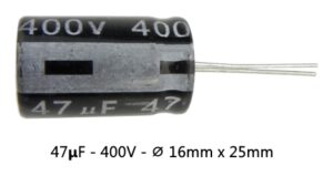 47μF 400-450V ηλεκτρολυτικός
