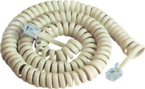 Καλώδιο Ακουστικού 4P4C Spiral Λευκό 7.5m